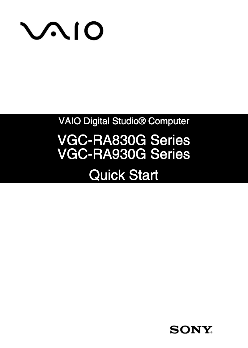 Imagen de la primera página del manual del dispositivo Vaio VGC-RA830G