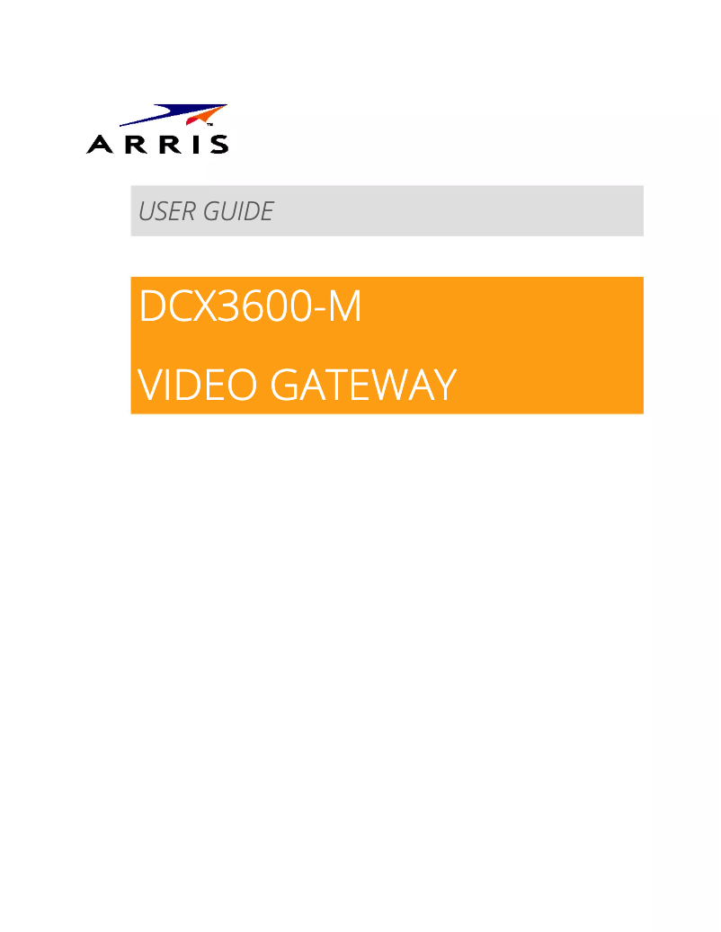 Página 1 del manual Manual de usuario Arris DCX3600