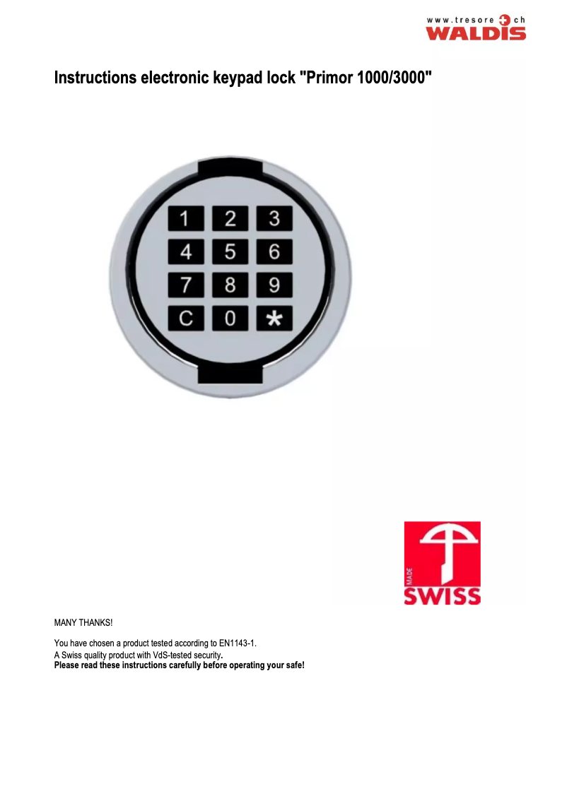 Página nº 1 - Manual de usuario WALDIS Business 1200XL