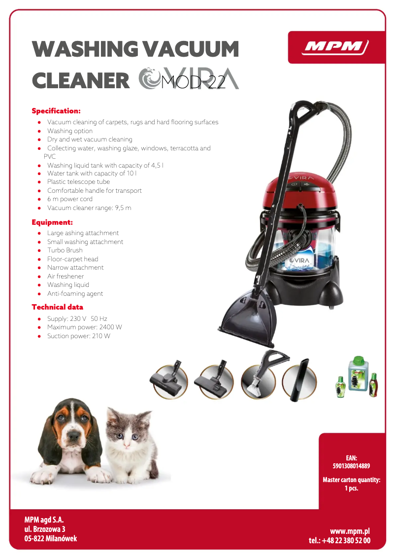 Página 1 del manual Ficha técnica MPM Vira MOD-22