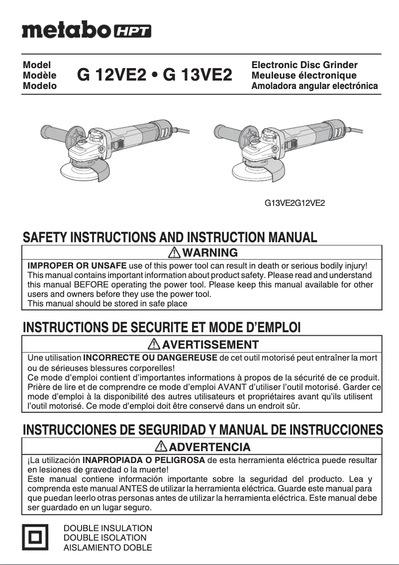 Imagen de la primera página del manual del dispositivo G12VE2