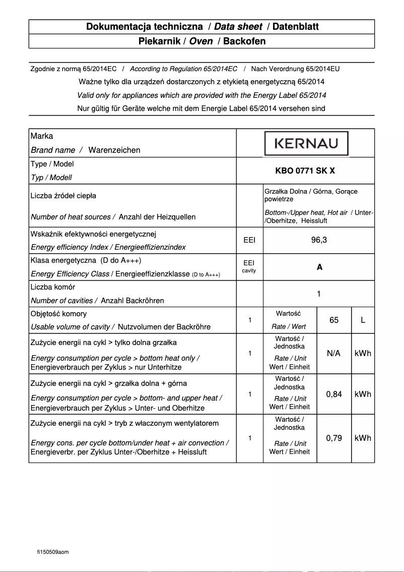 Imagen de la primera página del manual del dispositivo KBO 0771 SK X
