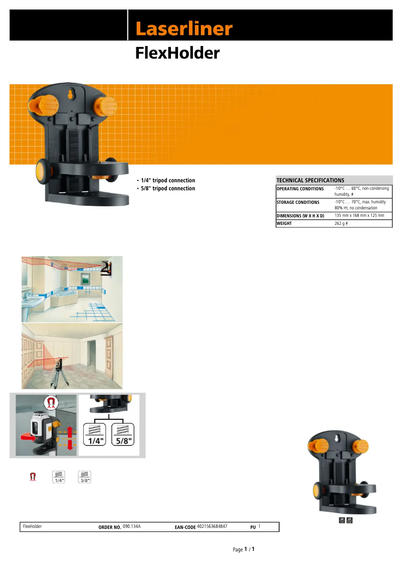Imagen de la primera página del manual del dispositivo FlexHolder