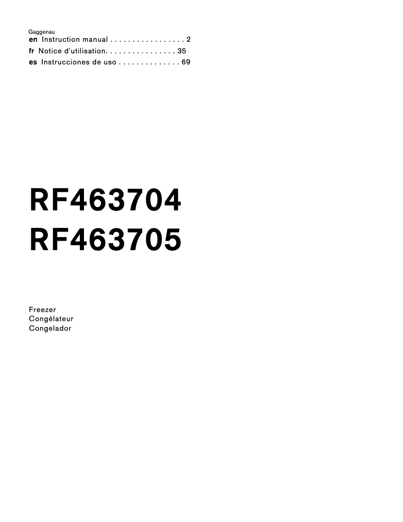 Imagen de la primera página del manual del dispositivo RF463705