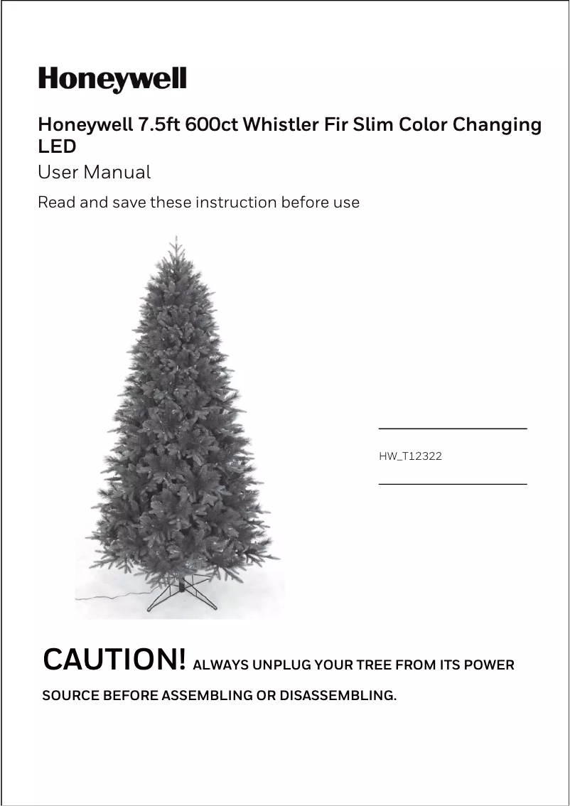 Página nº 1 - Manual de usuario Honeywell HW-T12322