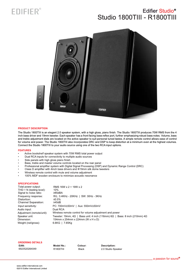 Imagen de la primera página del manual del dispositivo R1800TIII