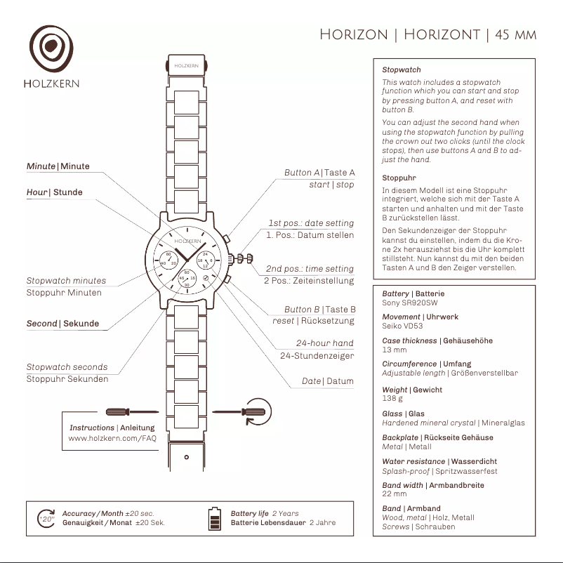 Página 1 del manual Manual de usuario Holzkern Dämmerung