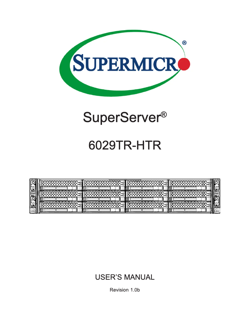 Imagen de la primera página del manual del dispositivo SuperServer 6029TR-HTR