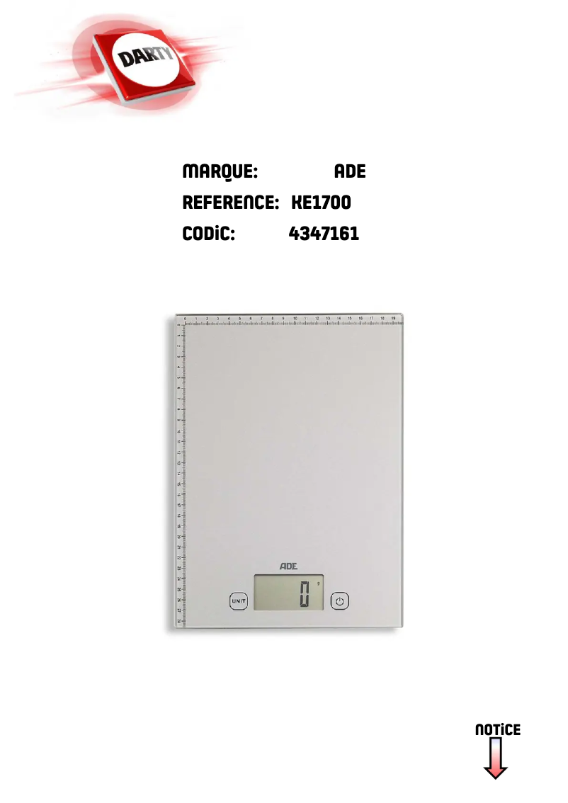 Página 1 del manual Manual de usuario ADE Bridget KE 1700