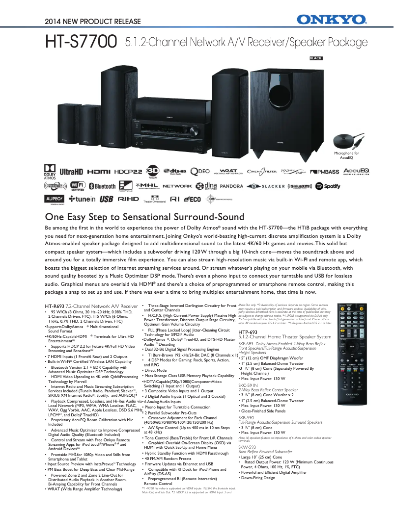 Página nº 1 - Ficha técnica Onkyo HT-S7705