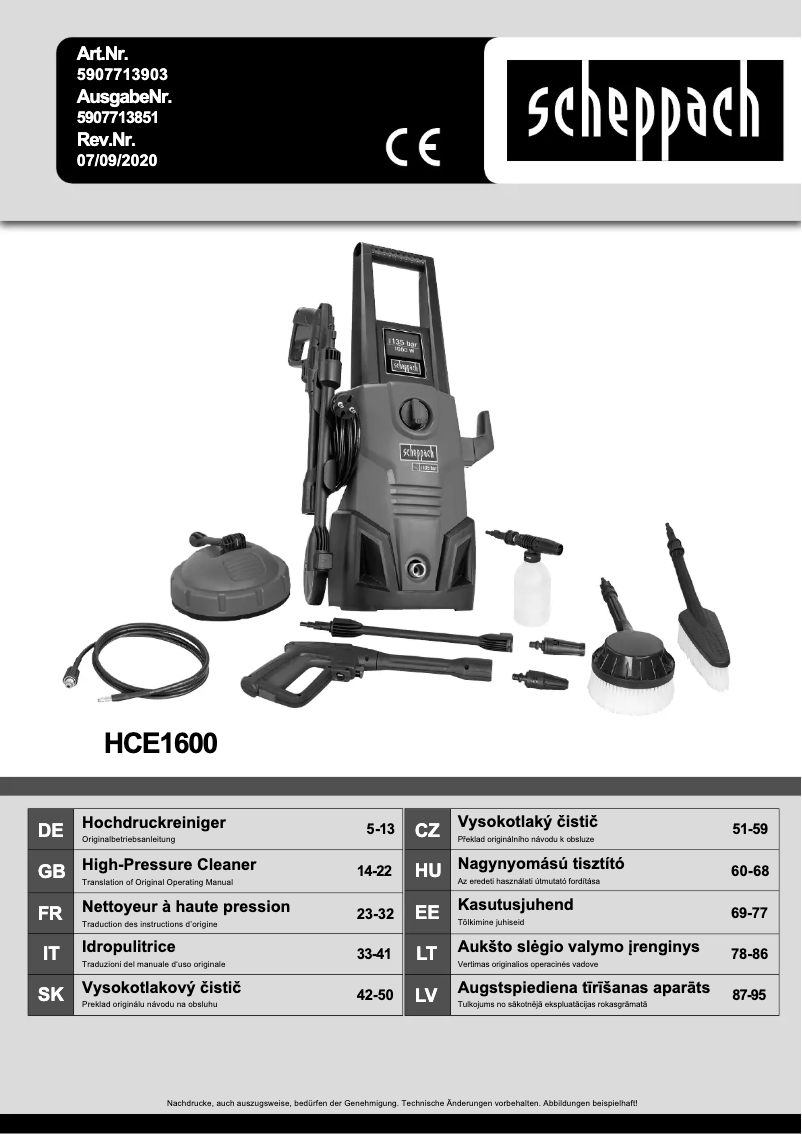 Imagen de la primera página del manual del dispositivo HCE1600