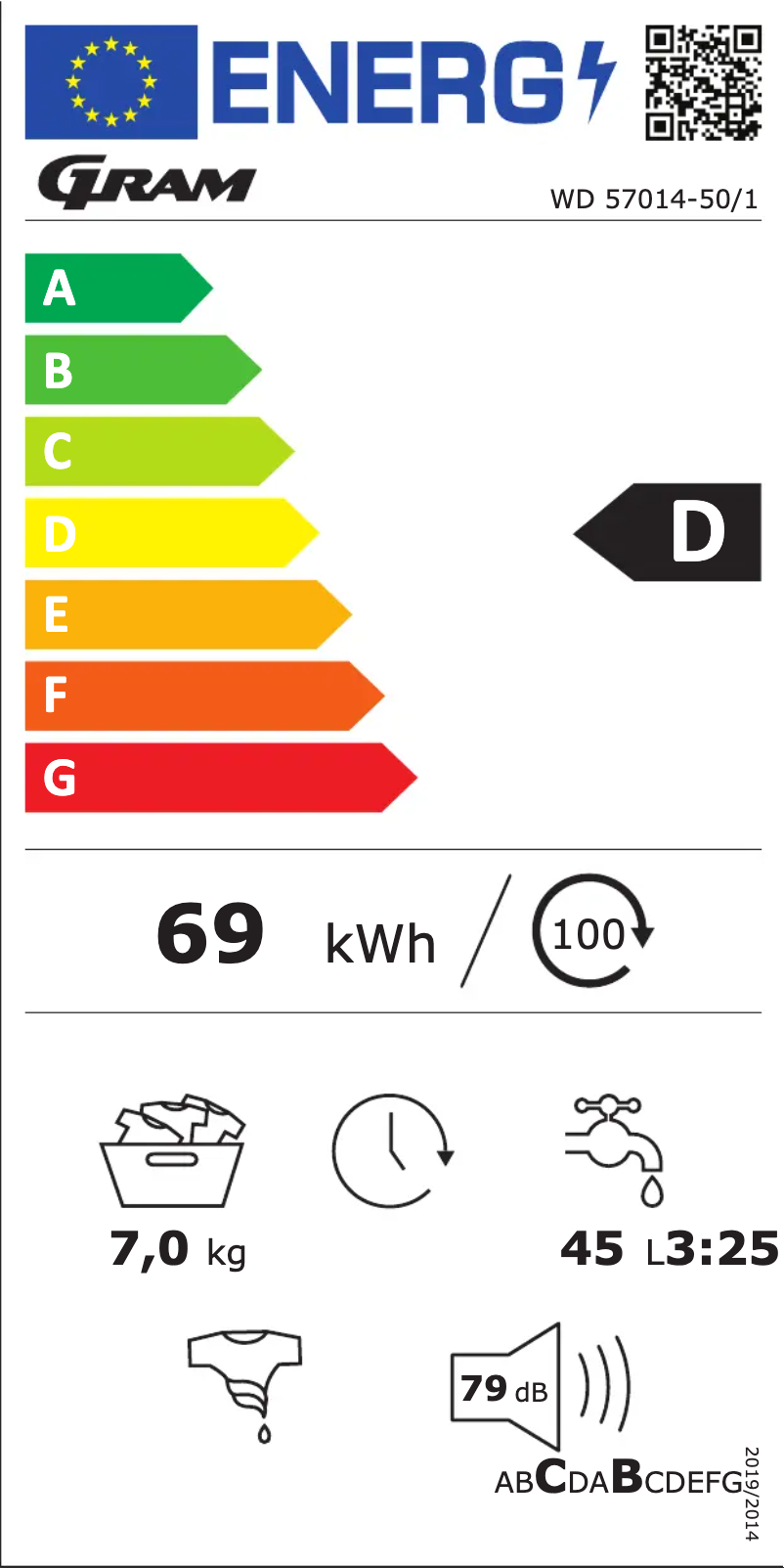 Página 1 del manual Etiqueta energética Gram WD 57014-50/1
