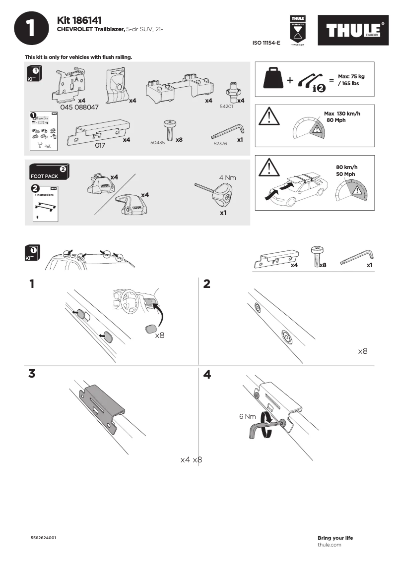 Página nº 1 - Manual de usuario Thule Kit 186141