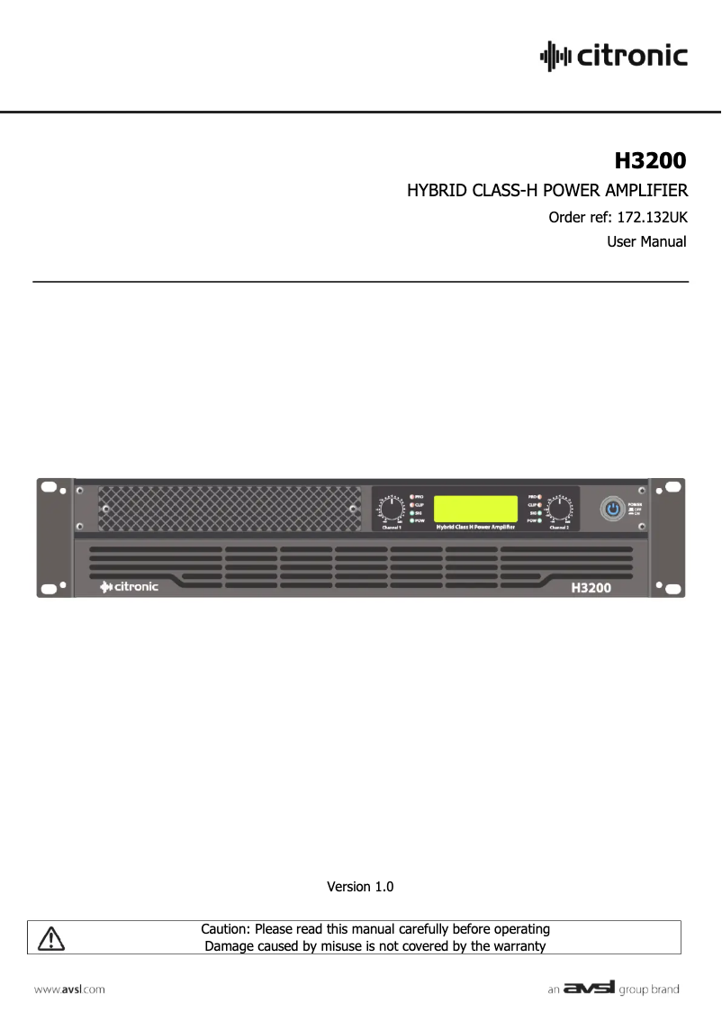 Imagen de la primera página del manual del dispositivo H3200