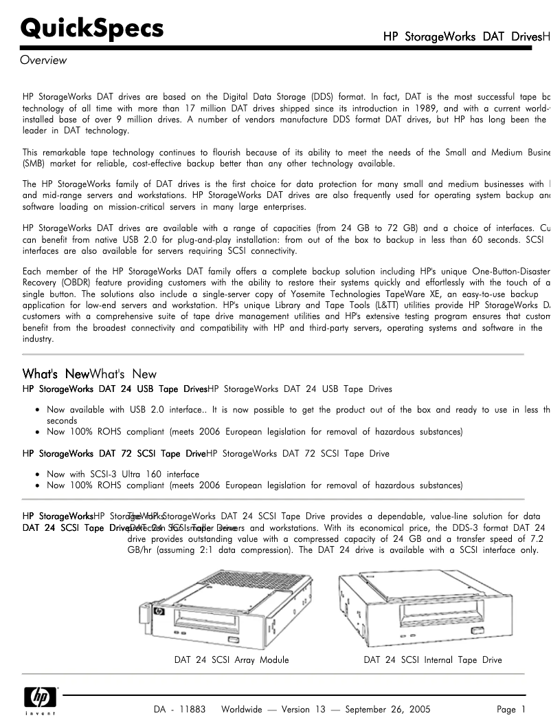 Página nº 1 - Manual de usuario HP DW026A
