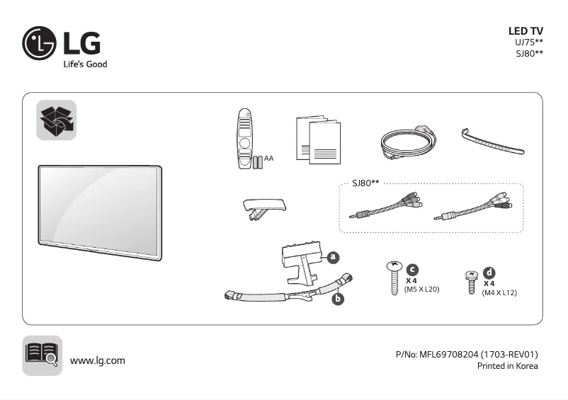 Imagen de la primera página del manual del dispositivo 65SJ800Y