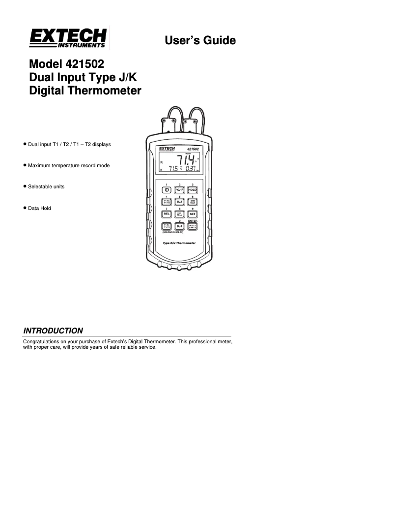 Imagen de la primera página del manual del dispositivo 421502
