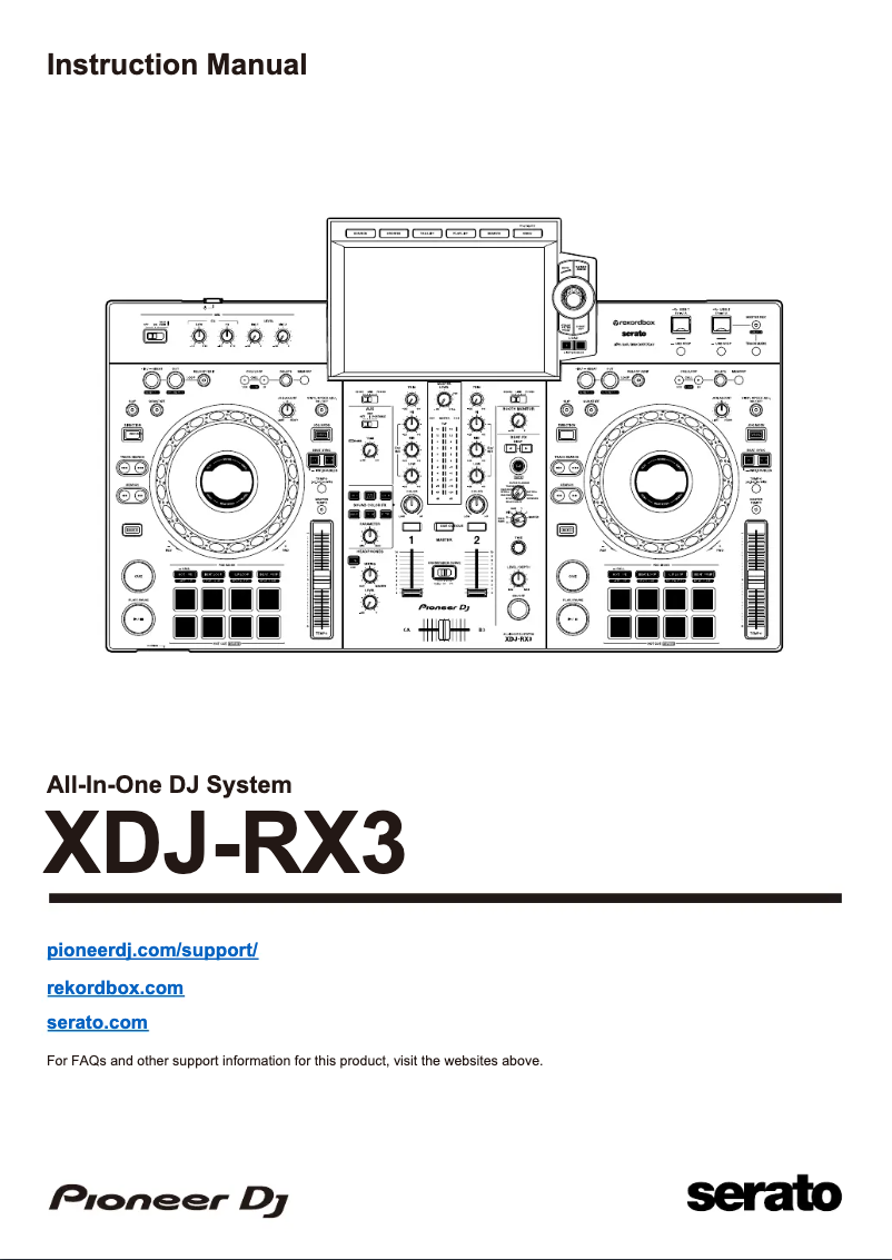 Imagen de la primera página del manual del dispositivo XDJ-RX3