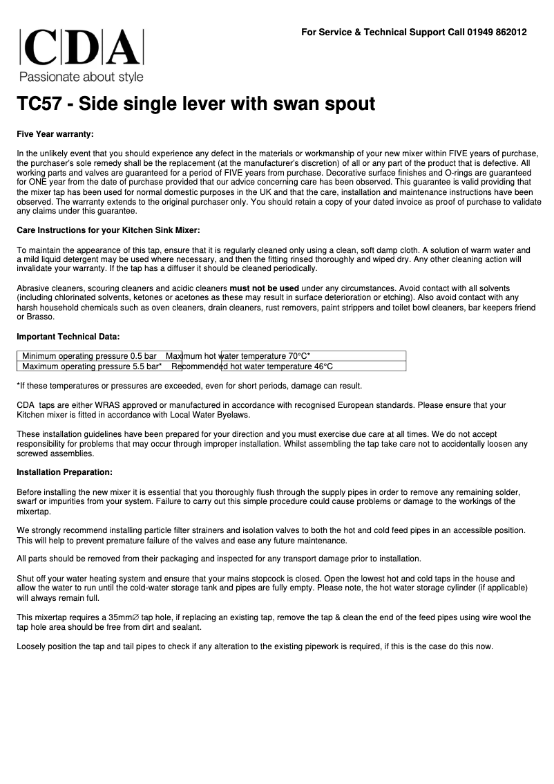 Imagen de la primera página del manual del dispositivo TC57CH