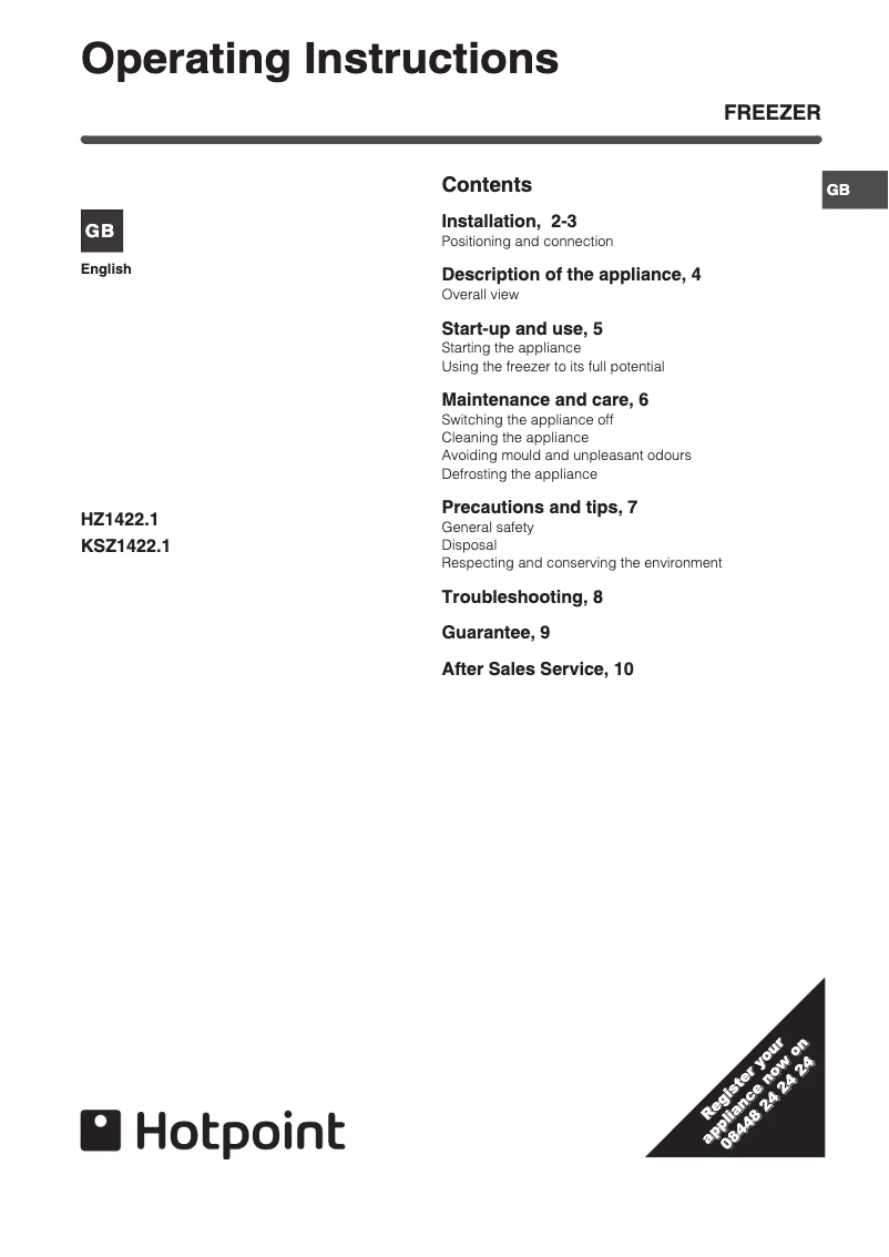 Imagen de la primera página del manual del dispositivo HZ1422.1