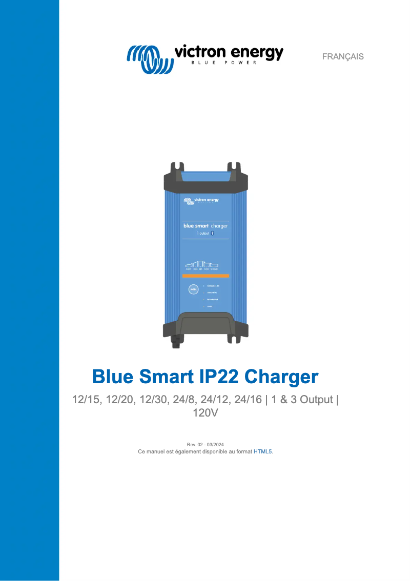 Página 1 del manual Manual de usuario Victron Energy Blue Smart IP22