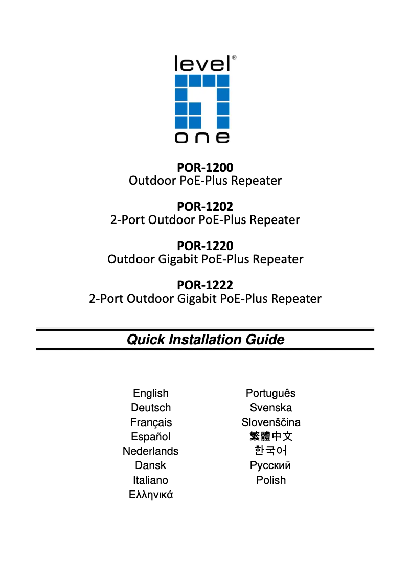 Página nº 1 - Manual de instrucciones LevelOne POR-1200