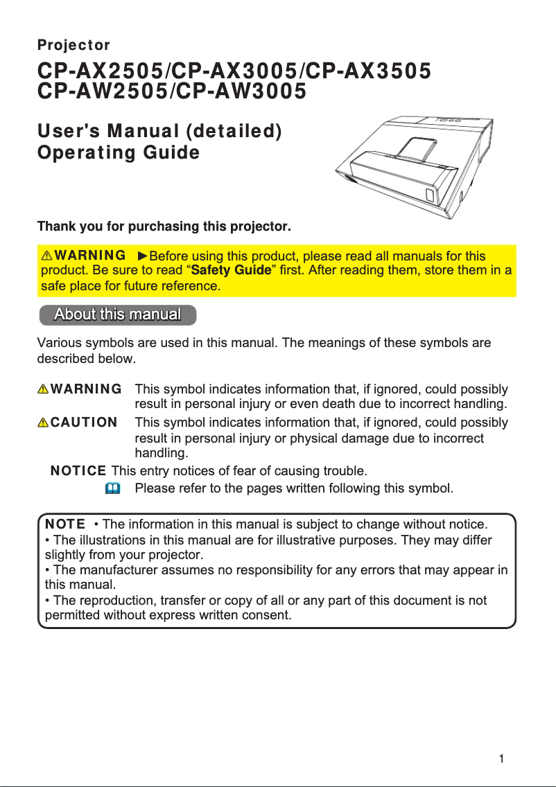 Página 1 del manual Manual de instrucciones Hitachi CPAW3005