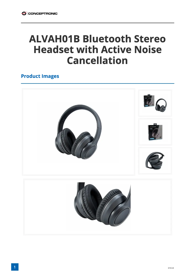 Imagen de la primera página del manual del dispositivo ALVAH01B