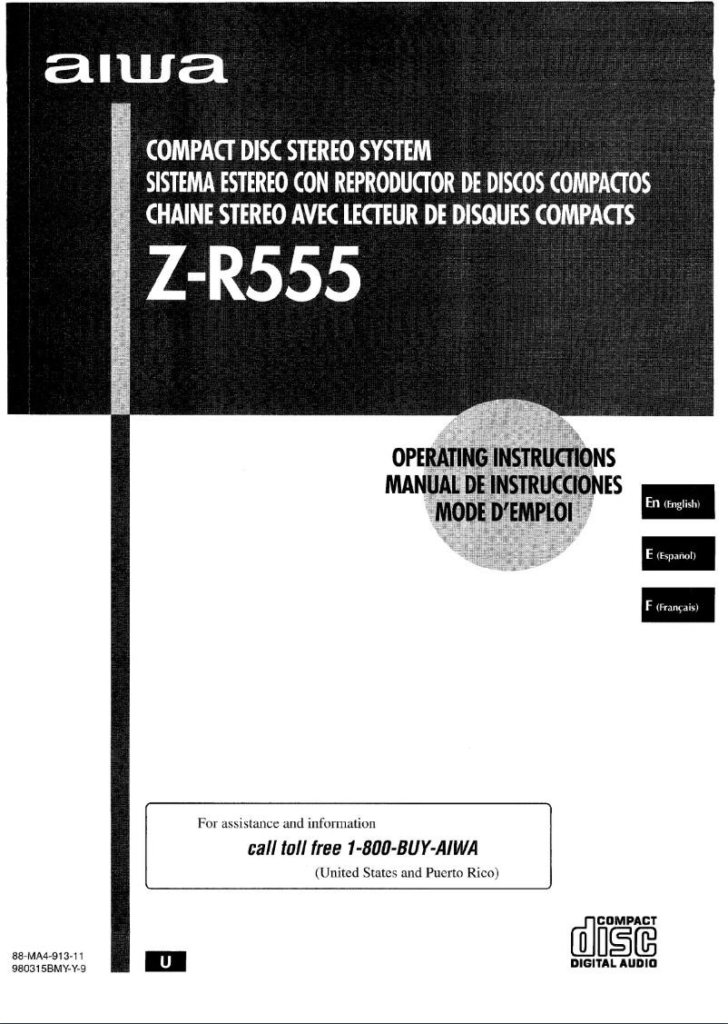 Imagen de la primera página del manual del dispositivo Z-R555