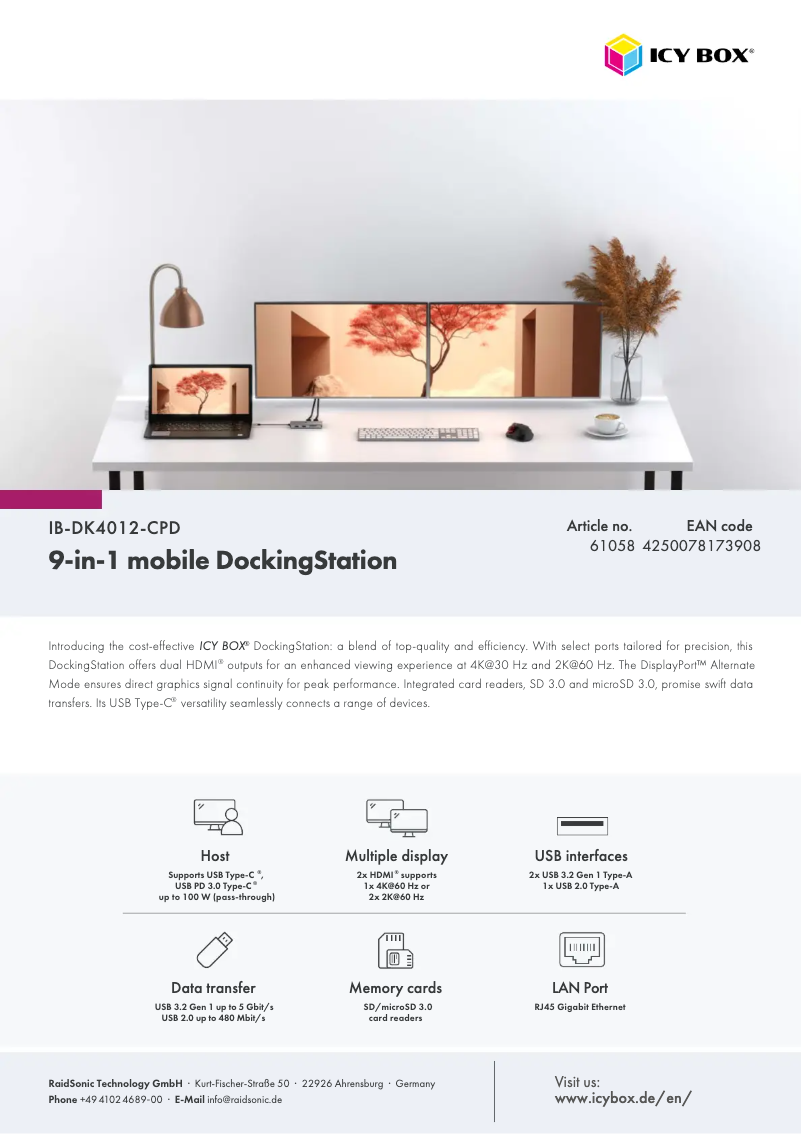 Imagen de la primera página del manual del dispositivo IB-DK4012-CPD