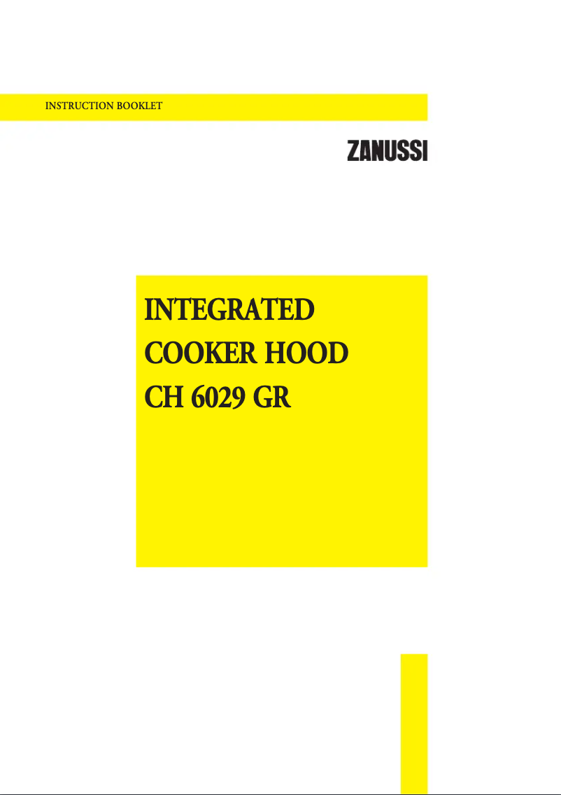 Página 1 del manual Manual de usuario Zanussi CH6029G