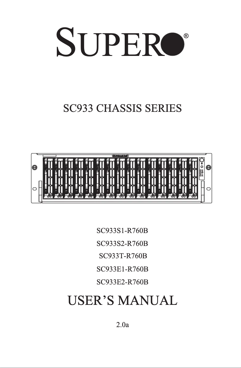 Página nº 1 - Manual de usuario Supermicro SuperChassis 933E2-R760B