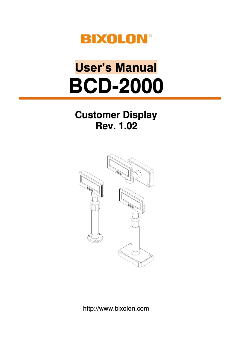 Imagen de la primera página del manual del dispositivo BCD-2000