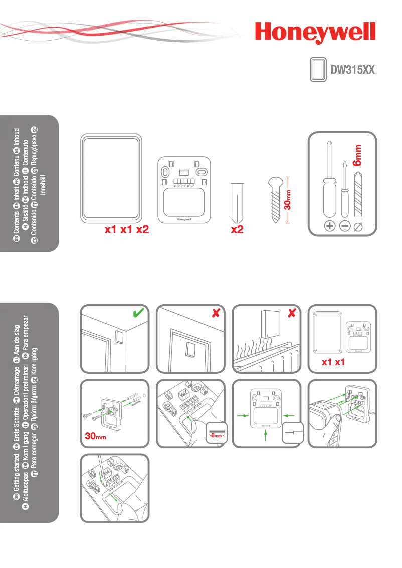 Página 1 del manual Manual de usuario Honeywell DW315
