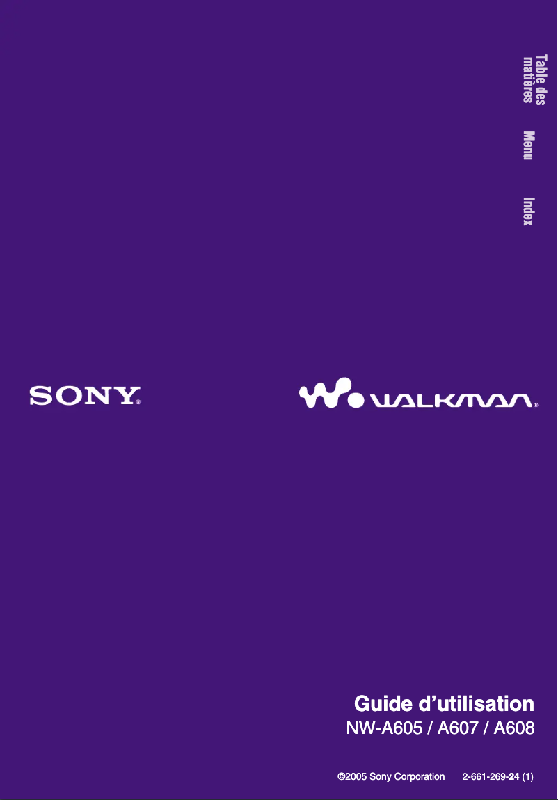 Página 1 del manual Manual de usuario Sony Walkman NW-A605