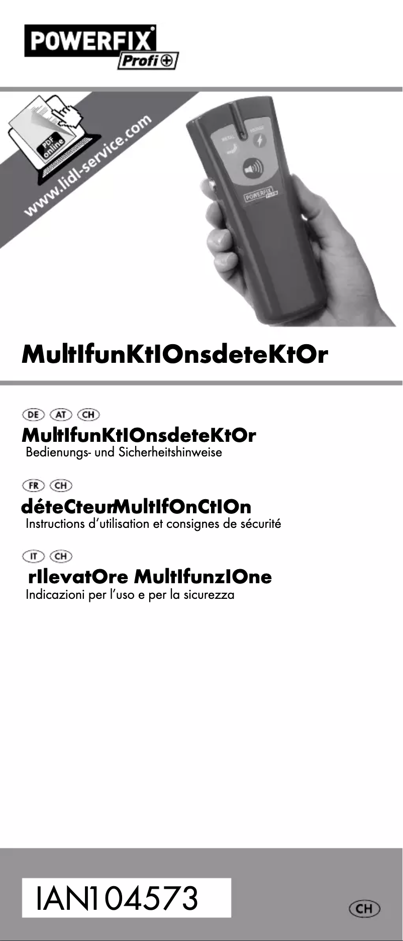 Imagen de la primera página del manual del dispositivo IAN 104573