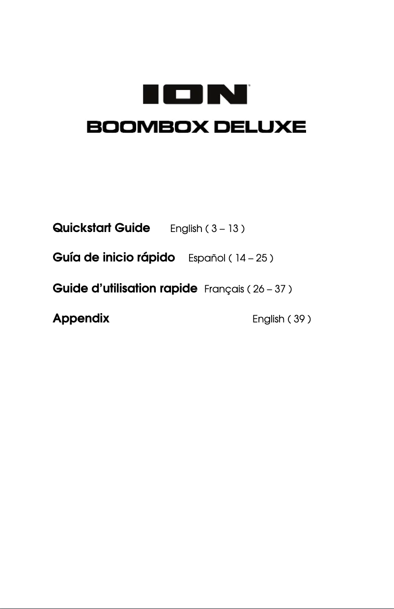 Imagen de la primera página del manual del dispositivo Boombox Deluxe
