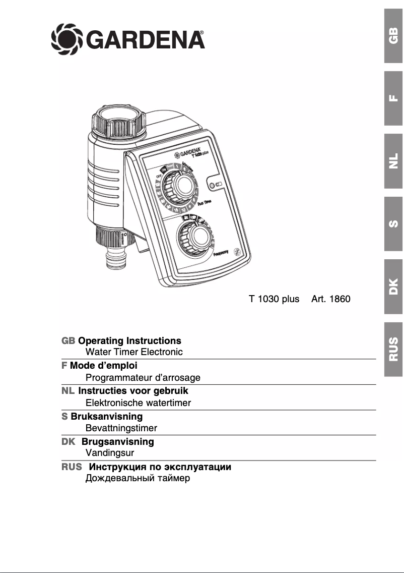 Página 1 del manual Manual de usuario Gardena Water Timer T 1030 plus