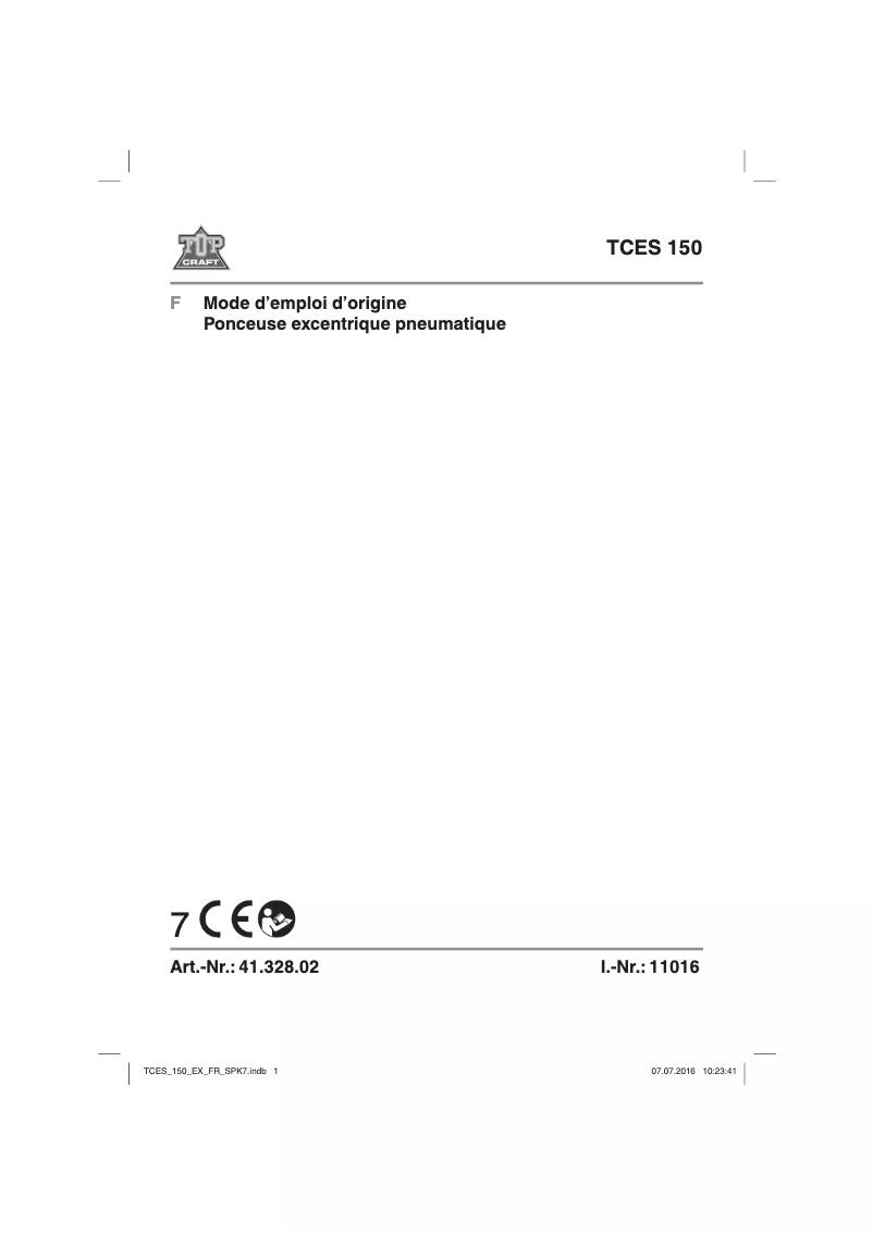 Imagen de la primera página del manual del dispositivo TCES 150