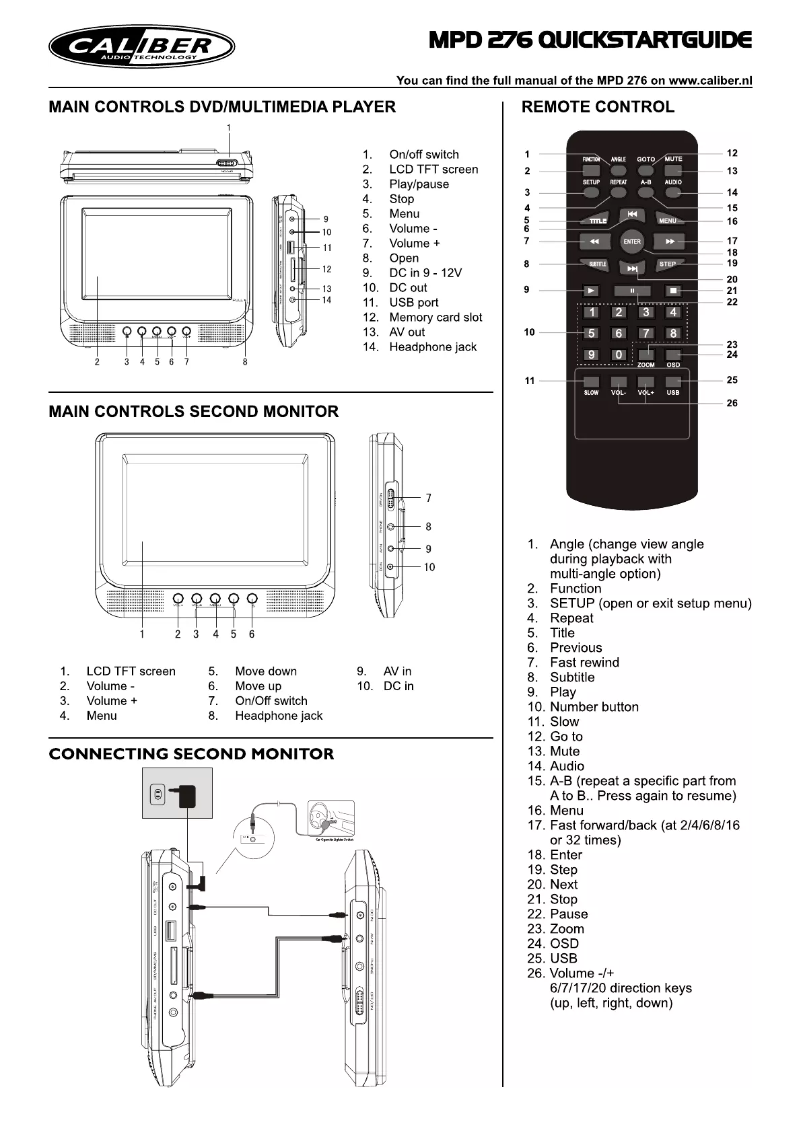 Página 1 del manual Manual de usuario Caliber MPD 276