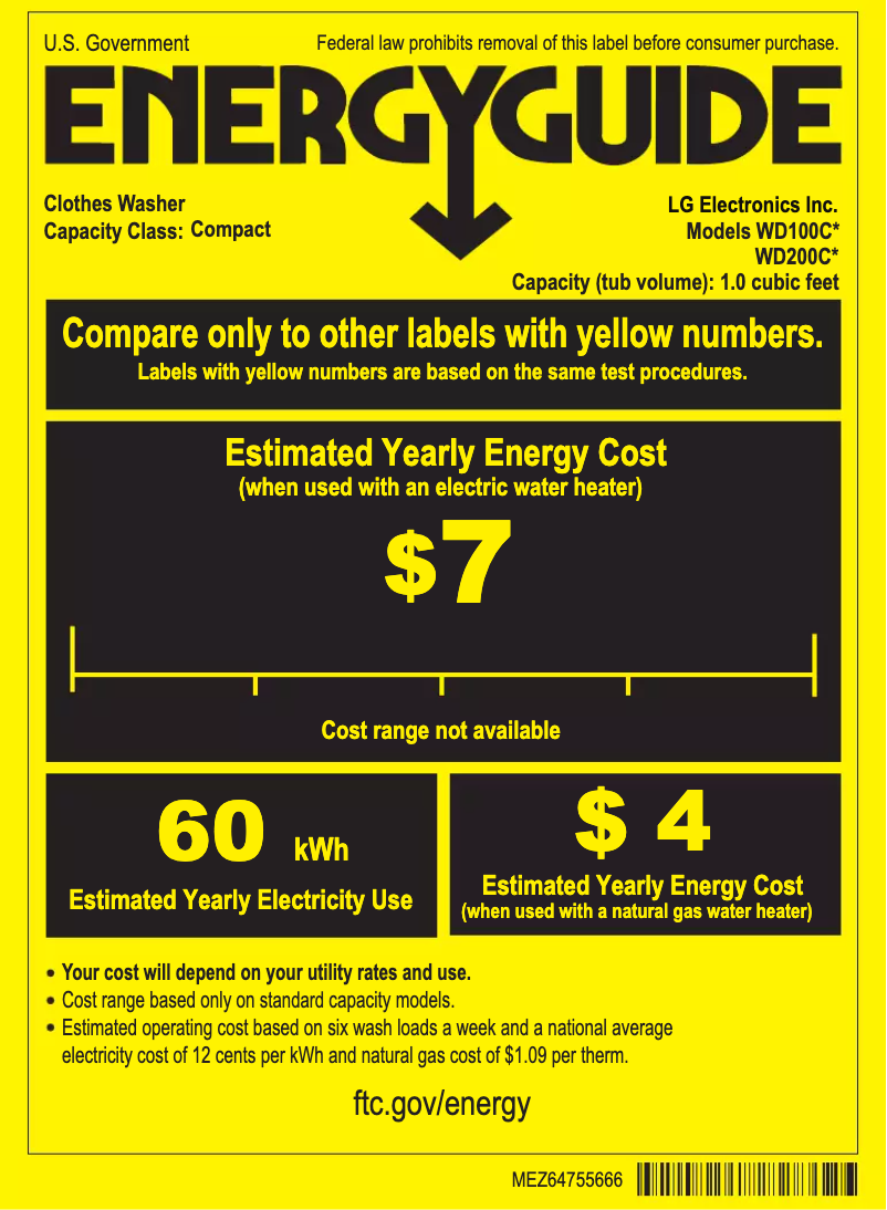 Página nº 1 - Etiqueta energética LG WD100C