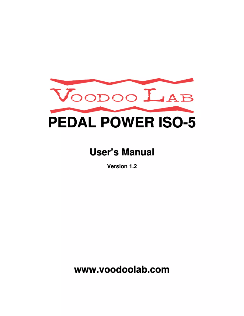 Página 1 del manual Manual de usuario Voodoo Lab Pedel Power ISO-5