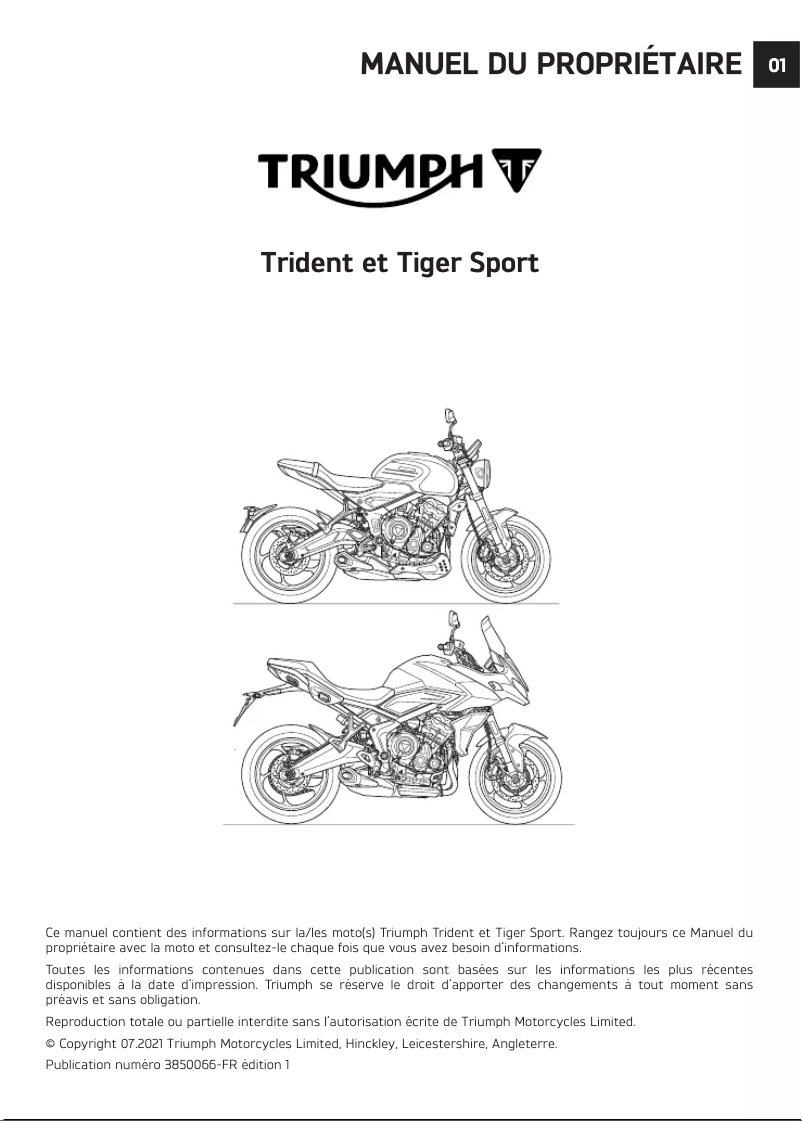 Página 1 del manual Manual de usuario Triumph Trident 660 (2021)