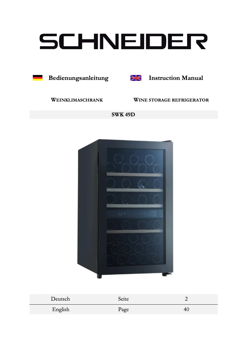 Página 1 del manual Manual de usuario Schneider SWK 49D