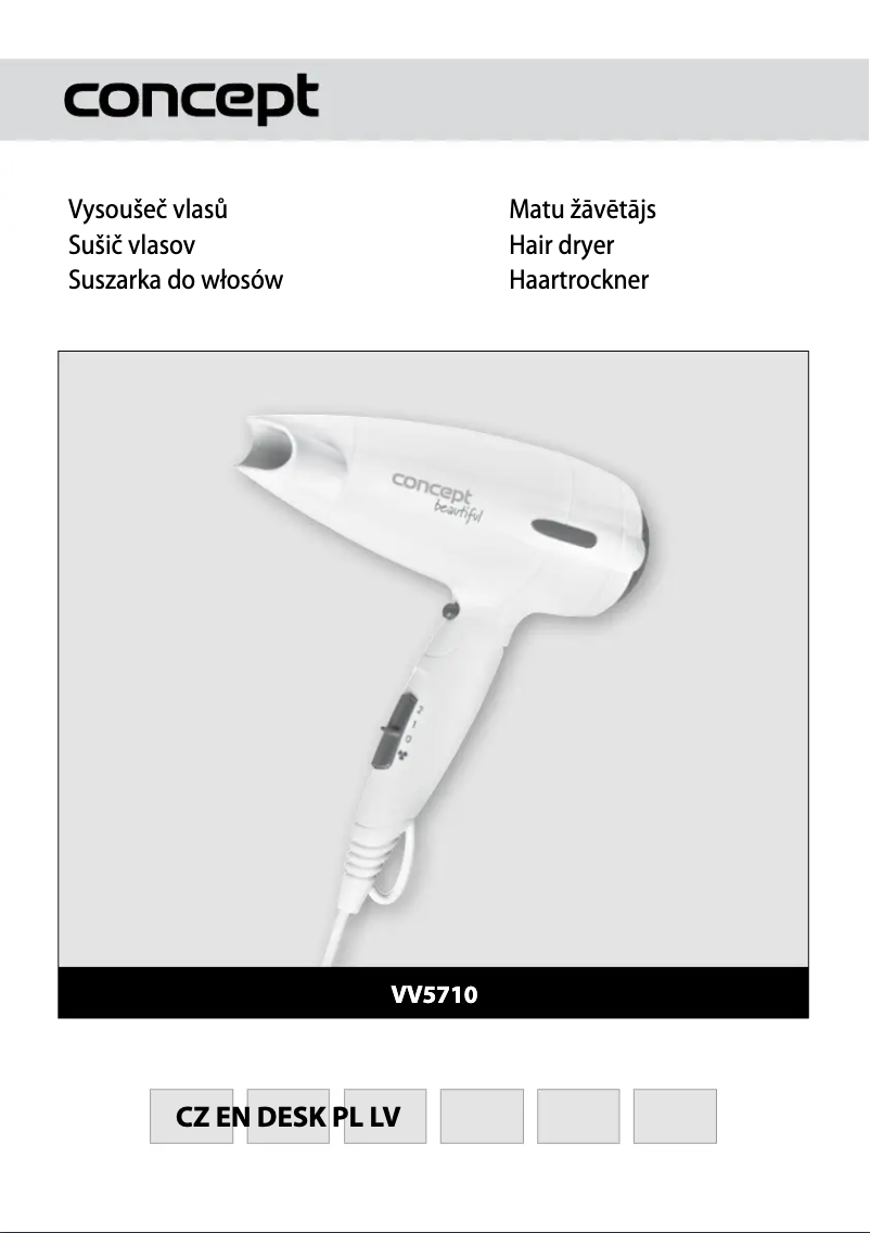 Imagen de la primera página del manual del dispositivo VV-5710