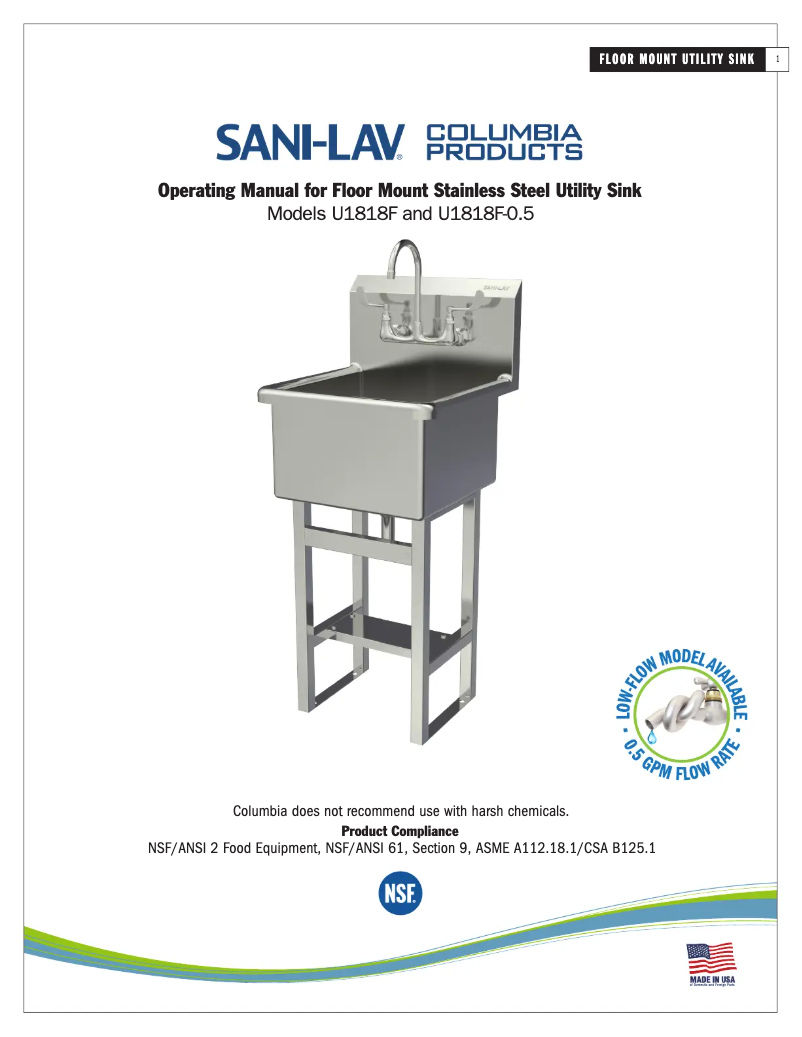 Imagen de la primera página del manual del dispositivo U1818F
