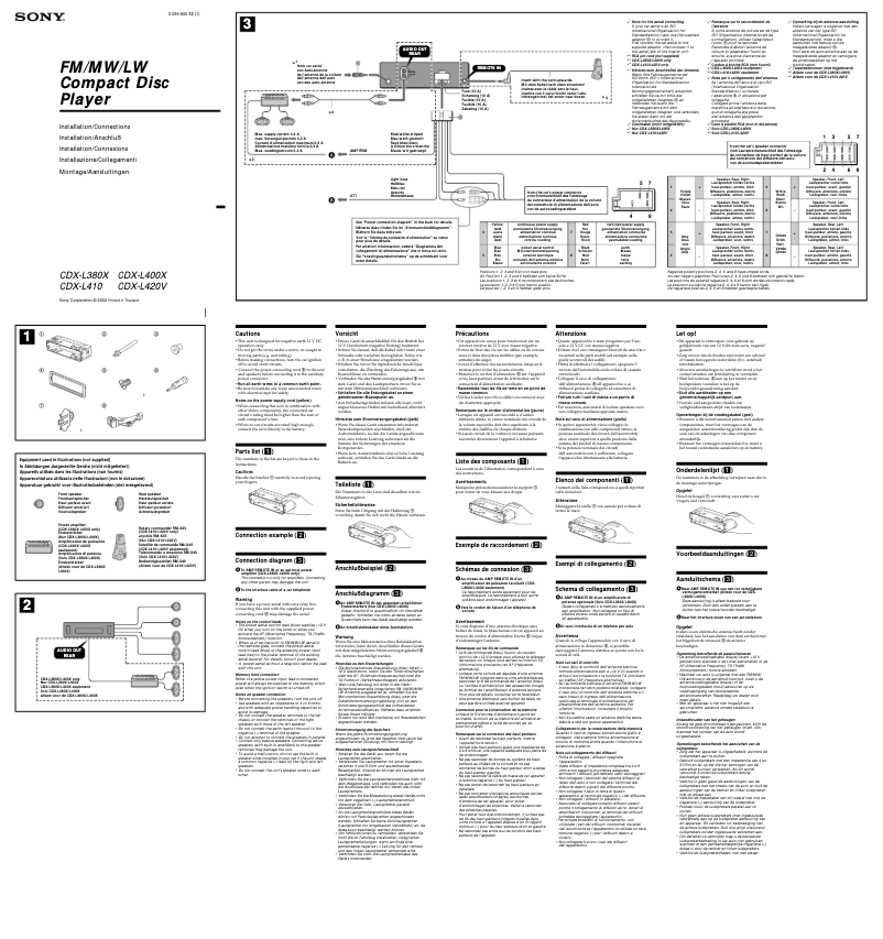 Imagen de la primera página del manual del dispositivo CDX-L420V