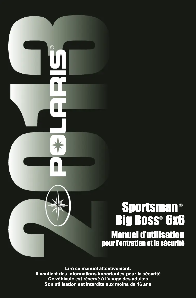 Página 1 del manual Manual de usuario Polaris Sportsman Big Boss 6x6 (2013)