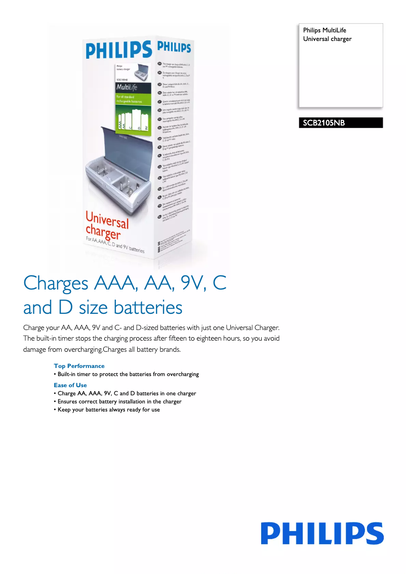 Página 1 del manual Folleto Philips MultiLife SCB2105NB