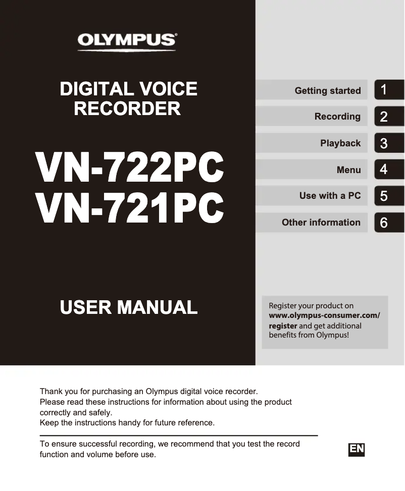 Imagen de la primera página del manual del dispositivo VN-722PC